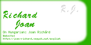 richard joan business card